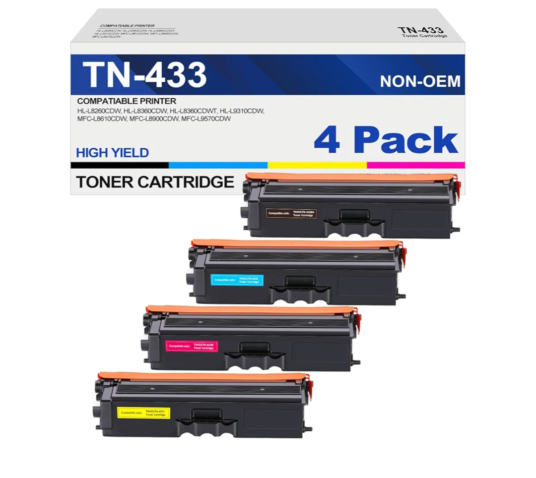 TN433 TN-433 Toner Cartridge Replacement for Brother TN 433 TN-431 for Brother HL-L8260CDW HL-L8360CDW MFC-L8610CDW MFC-L8900CDW HL-L9310CDW Printer