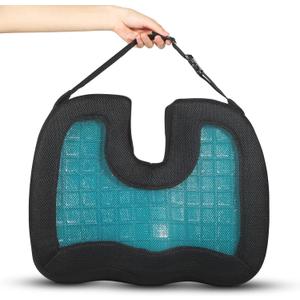 Gel Enhanced Seat Cushion - Memory Foam Chair Pillow with Cooling Gel for Sciatica Coccyx Back & Tailbone Pain Relief - Office Chair Car Seat Cushion