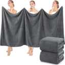 SmoothNovelty 2 Pcs Oversized Bath Towels 40 x 80 Inch, Extra Large Bath Sheets Microfiber Lightweight & Quick Dry, Jumbo Shower Towels for Adults Beach, Gym, Pool, Spa, Travel (Dark Gray)