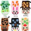 2 x Jucoan 12 Pack Hand Puppet Making Kit for Kids, DIY Animal Puppet Art Craft Set for Storytelling, Role Play, Classroom & Party, Thanksgiving Christmas Birthday Gift for Girls Boys