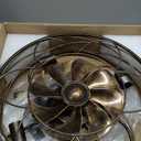 20 Inch Low Profile Caged Ceiling Fan with Light and Remote, Flush Mount, Noiseless DC Motor, Reversible, 6 Speed with Timer, Rustic Bladeless Cage Design for Bedroom Kitchen Dining Room (White Brush Gold)