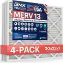BNX TruFilter 20x23x1 Air Filter MERV 13 (3-Pack) - MADE IN USA - Electrostatic Pleated Air Conditioner HVAC AC Furnace Filters for Allergies, Pollen, Mold, Bacteria, Smoke, Allergen, MPR 1900 FPR 10