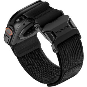 Bandletic Magnetic Bands Compatible with Apple Watch Ultra 3/Ultra Band 49mm, Breathable Nylon Gifts Strap with Magnetic Clasp for iWatch Bands men Series 11 10 46mm, 9/8/7 45mm, SE3/6/5/4 44mm, 3/2/1 42mm (Black)