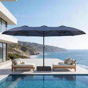 Suteck 15FT Patio Umbrella with Base Included, Dark Blue