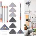 Wall Cleaner 98 Inch Wall Cleaner with Long Handle,HoMerit Wall Cleaner Mop 360 Rotatable Adjustable Cleaning Mop,Ceiling Dust Mop,Wall Cleaning Tool for Walls/Baseboard/Floors,6 Replacement Pads (Gray+orange)