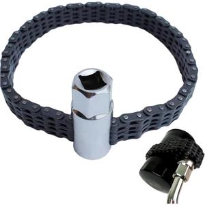 Automotive Oil Filter Chain Wrench Adjustable Oil Fuel Filter Chain Wrench Double Chain Sleeve Type Oil Filter Wrench Pipe Fittings Tools Spanner