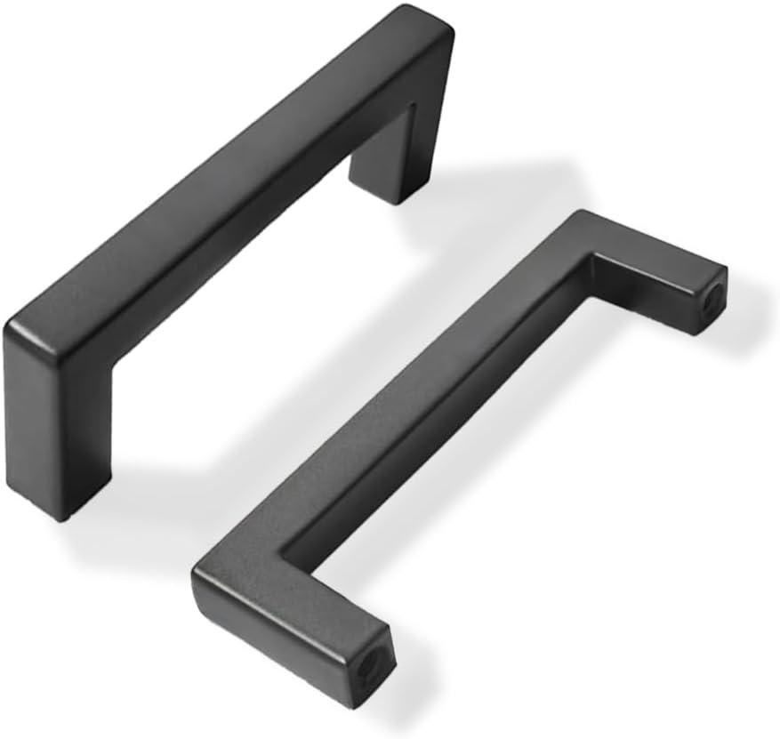 Khtumeware 15 Pack 3 inch Center to Center Solid Black Cabinet Pulls Square Bar Drawer Handles Cabinet Handles Matte Black Drawer Pulls Kitchen Cabinet Hardware