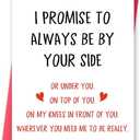 3 x Missonemi Funny Valentines Day Gifts for Him Her, Valentines Day Card for Men Women, Naughty Anniversary Birthday Card for Boyfriend Husband Fiance Girlfriend Wife Fiancee, I Promise to Always Be by Your Side