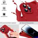 Supdeal Liquid Silicone Case for iPhone 14 Pro, [True Liquid Silicone] [Anti Fingerprint] 4 Layer Phone Case Protective Cover, Full Coverage Around Camera & Built-in Microfiber, 6.1", Red