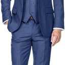 Men Suits Slim Fit 3 Piece Denim Blue Suits for Men Business Suit Wedding Dress Tux Groomsmen Prom Blazer Jacket Vest Pants with Tie S