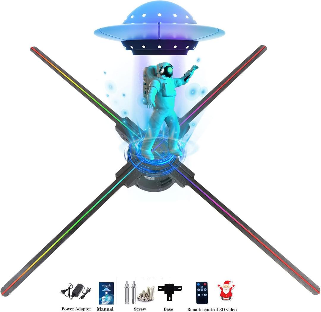 3D Hologram Fan-Hologram Fan Projector with 832 pcs HD LED Beads -700 Holographic Video Advertising Projector,27.6APP+Bluetooth+Remote+WIFI