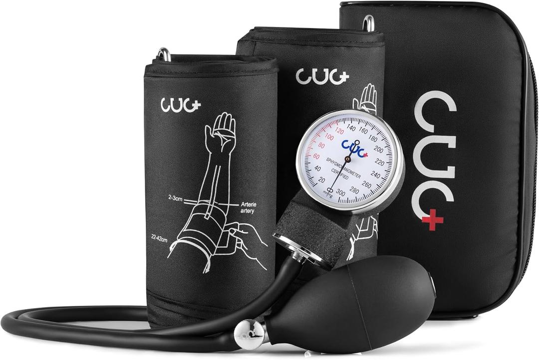 Professional Aneroid Sphygmomanometer, Blood Pressure Cuff Manual, Precision Copper & Brass Movement, Medical-Grade Reinforced PVC Tubing, Ideal for Doctors, Nurses, and Students