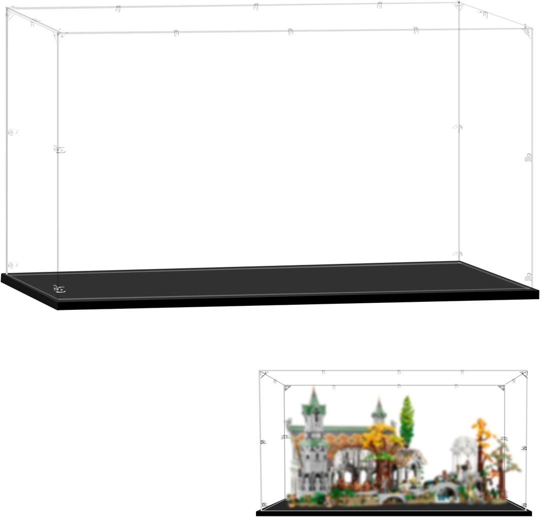 Display Case for Lego 10316 The Lord of The Rings: Rivendell, 31.49x15.74x16.53inches (80x40x42cm), Protect Your Collectibles from Dust with a Clear Showcase