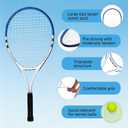 Tennis Racket Set, 2 Player 27 Inch Pre-Strung Racquets, Includes 3 Tennis Balls, 2 Grip Tapes, 1 Carry Bag, Perfect for Adults, Beginners,Student Training, 27 inches with a 105 sq. inch head