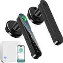 IRONZON Fingerprint Door Lock with Mini G2 Gateway for Tuya 2.4G for Home Hotel Office Apartment Bedroom Black