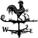 Fenteer Metal Rooster Shape Weathervane Roof Mount Weather Vane Outdoor Scene Chicken Garden Weather Vane for for Shed Garden Yard Patio Decor
