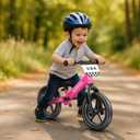 SEREED Toddler Balance Bike 2 Year Old, No Pedal Kids Toy Bike for 2-5 Years Old, Tool-Free Adjustment, Gift for 2-3 Boys Girls, Customize Plate with 3pcs Stickers (Rose Pink)