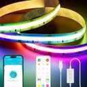 PAUTIX RGB Smart IC COB LED Strip Light 5V USB,Color Chasing UL-Listed Multicolor Flexible Tape LED Strip Light 9.84ft/3m Compatible with Alexa/Google Assistant,for TV,Desk,Monitor DIY Decoration