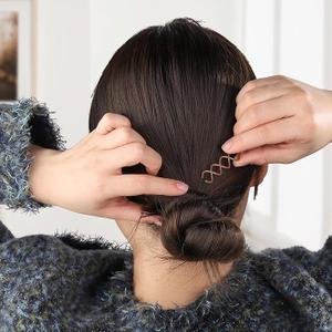 FANDAMEI 50PC Spiral Hair Pins Set, Spin Pins Spiral Bobby Pins for Girls, Women and Kids, NonScratch Round Clip & Bun Twist, Stylish Bun Bobby Pins, Premium Spin Pins for Hair, Brown