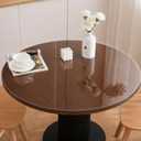 Round Clear Table Protector, 36" Round, 1.5mm Thick, Clear Vinyl Table Cover, Scratch, Heat & Water Resistant, Dining Table
