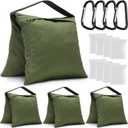 Aimosen 4 Packs Sandbags Military Green Weight Bags for Light Stand, Heavy Duty Saddlebags for Photography Backdrop Stand, Photo Video Tripod, Pop up Tent, Umbrella Base, Fishing Chair, Picnic Table