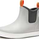 ZCVQX Women's Deck Boots Waterproof Ankle Rain Boots Outdoor Fishing Garden Boots for Women Anti-Slip Lightweight Comfortable Work Shoes Grey, Size 8.5