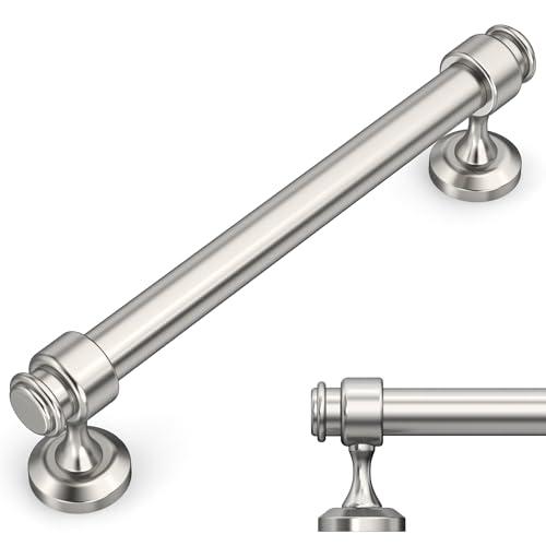Amerdeco 10 Pack Brushed Satin Nickle Cabinet Pulls 7.5 Inch Hole Centers Kitchen Cabinet Hardware,Solid Cabinet Handles for Bathroom Drawer Handles IH0005