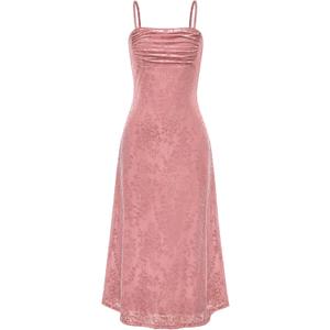 BTFBM Women's Summer Dress Sleeveless Spaghetti Strap Midi Dress Sexy Cowl Neck Floral Cocktail Dress Party Dresses (XXL)