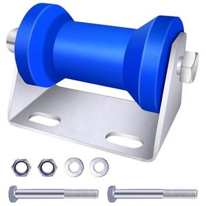 XIANGZI Blue 5inch Keel Roller Assembly Kit for Boat Trailers Roller and Bracket and Mounting Bolts, Silver, Galvanized Steel