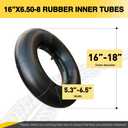 2-Pack Heavy Duty 16x6.50-8 Inner Tubes-TR13 Straight Valve Stem Premium Rubber Universal Replacement for Golf Cart,Lawn Mower, ractor, ATV,Snow Blower,Garden Trailer,Fit 16x7.50-8,16x650-8,16x750-8