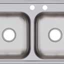 Elkay D23319 Dayton 33" Drop In Double Basin Stainless Steel Kitchen Sink - 2 Faucet Holes (Middle Right)
