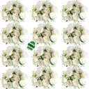 12 Bundles Peonies Artificial White Flowers Bouquet, Lifelike Silk Fake Peonies with Stems for Home Table Centerpieces, Wedding, Party & DIY Bridal Floral Arrangements (White)