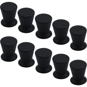 T Tulead 0.79"x0.9" Mini Door Pull Knobs Cabinet Pull Handles Knobs Furniture Hardware Aluminum Alloy Black Drawer Dresser Handles Pack of 10 with Screws