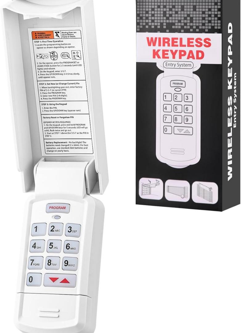 for Overhead Garage Door Opener Keypad, Compatible with Overhead/Genie Garage Door Openers, Work with Model GK-R 37225R 37332R OKP-BX GK-BX GWKP, Not for Openers with DIP Switch