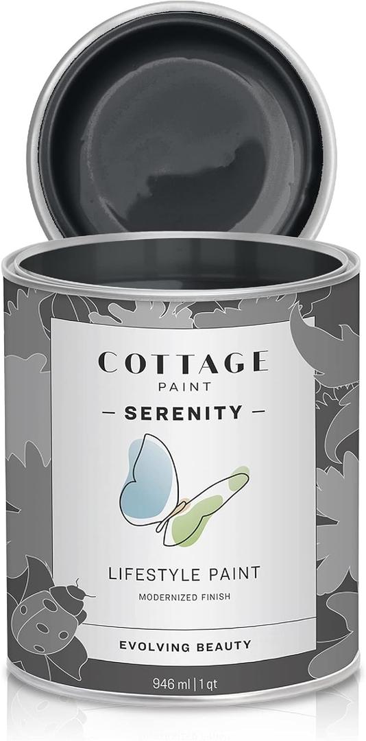 Serenity Silk All-in-One Mineral Chalk Paint for Furniture, Home Decor, Cabinets and DIY Crafts - Built-in Topcoat - (32oz, Twilight) (32 Fl Oz (Pack of 1))