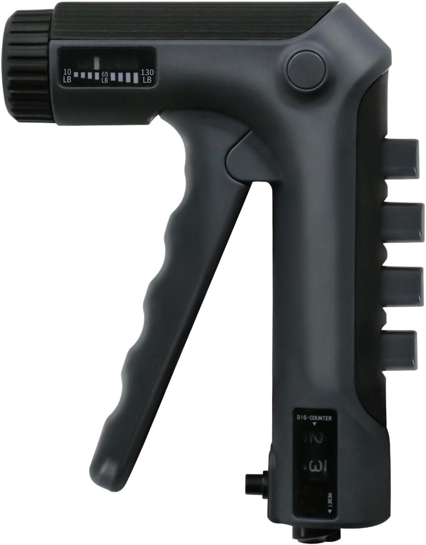 HXD-ERGO Grip Strength Trainer with Finger Exerciser, Adjustable Resistance Hand Gripper, Hand Exerciser with Counting for Muscle Building(10-130 LBS) (Black)