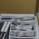 49-Piece Silverware Set with Organizer, Heavy Duty Stainless Steel Flatware Set for 8, Cutlery Utensil Sets with Steak Knives, Rust-proof, Mirror Polished, Dishwasher Safe, Heavy Duty