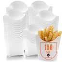 Mr Miracle Greaseproof French Fry Holder - White Disposable Fries Scoop Cup - French Fries Box, 5 Ounces, Pack of 100 - Great French Fry Box for Parties, Events, and Takeout