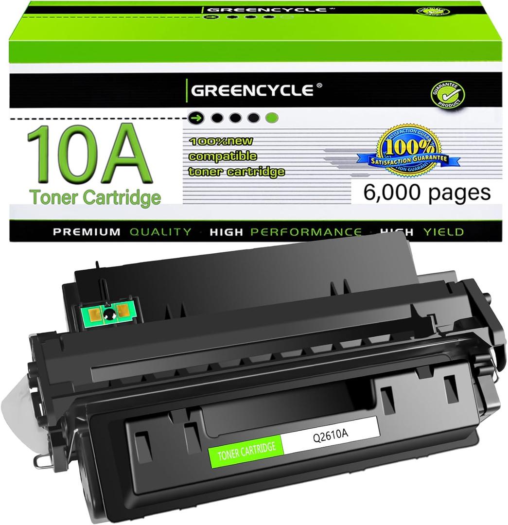 greencycle 1 Pack High Yield 10A Q2610A Toner Cartridge Replacement Compatible for HP Laserjet 2300 2300d 2300dn 2300dtn 2300L 2300n Printer