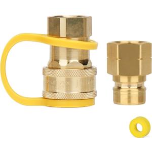 Natural Gas Quick Connect Fitting,2PCS 3/4 Solid Brass Quick Release Fittings for BBQ Grill, RV, Propane or Natural Gas Hose (3/4 Gas Quick Connect)