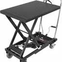 Hydraulic Lift Table Cart, 500lbs Capacity 28.5" Lifting Height, Manual Single Scissor Lift Table with 4 Wheels