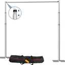 SLOW DOLPHIN 10x 8.6ft Pipe and Drap Backdrop Stand Kit,Heavy Duty Adjustable Frame Backdrop Stand for Event, Birthday Party, displays and Wedding Decoration