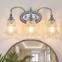 AURYNIX 3-Light Vintage Bathroom Light Fixtures, Chrome