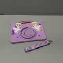 Uppuppy for iPad mini 4/5 Case 7.9 Inch - Cute Girls Kawaii Cover Girly 3D Cartoon Teen with Rotating Stand & Strap Purple Soft Silicone Cases for Apple for iPad mini 5th/4th Gen Cases 2019 2015