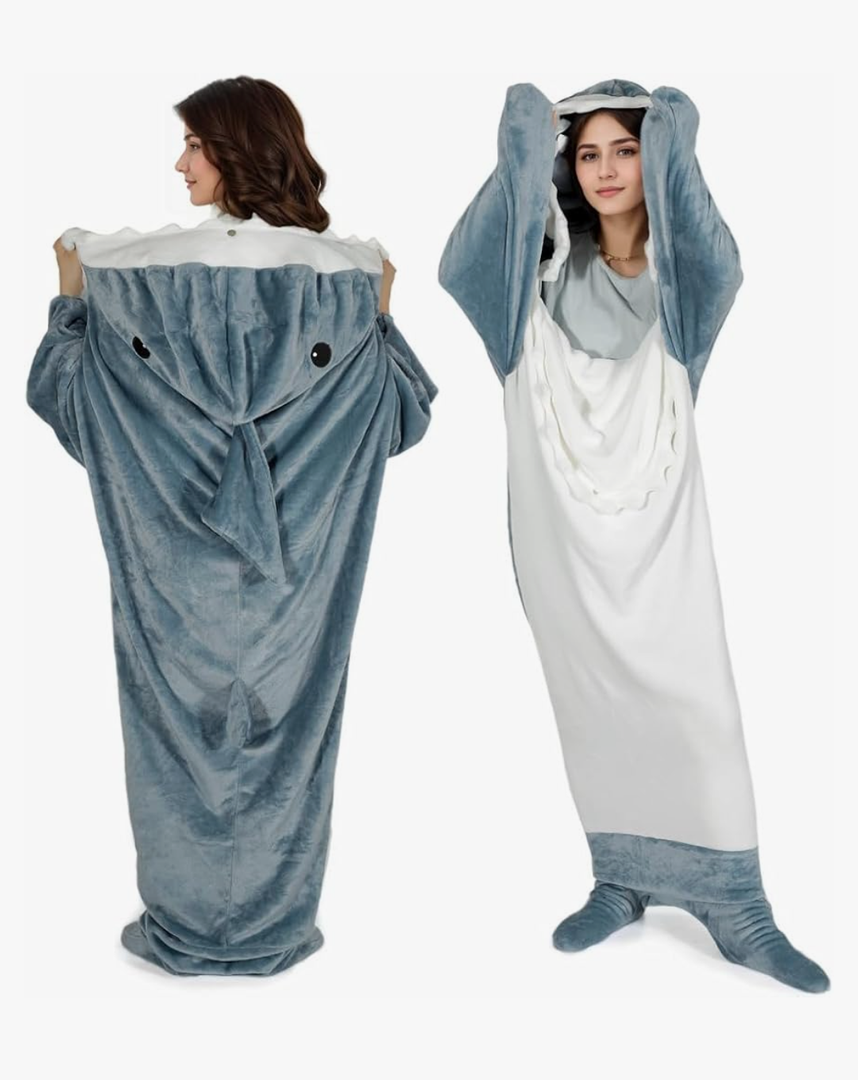 Uauai Hooded Shark Blanket - Soft and Cosy Flannel Suit With Hoodie