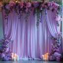 10x10ft Wrinkle Free Lavender Backdrop Curtain for Parties Soft Fabric Drapes Wedding Curtain Backdrop for Birthday Party Decorations Background for Photography 5x10ft, 2 Panels