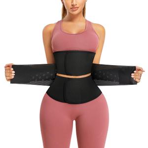 AOSBOEI Waist Trainer for Women Workout Waist Cincher Trimmer Underbust Corset Tummy Control Hourglass Body Shapewear (Black) M