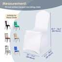 Craft And Party 100 Pack White Spandex Chair Covers – Stretch Polyester Slipcovers for Wedding, Banquet, Party & Dining Chairs – Flat Front Design, Universal Fit