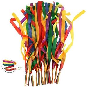 ORZIZRO Rainbow Dance Ribbons, 12PCS Rhythm Ribbon Streamers for Kids Children Adults - Bright & Multi-Colored