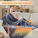 Electric Blanket Heated Twin, Soft Flannel 62"x84" Heating Blanket with 8 Hours Auto Off 10 Fast Heating Levels Machine Washable Sherpa Heated Blanket with Overheating Protection